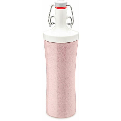 Koziol Plopp To Go Trinkflasche, Trink Flasche, Outdoorflasche, Getränkflasche, Wasserflasche, Kunststoff, Organic Pink / Cotton White, 25.3 cm, 3796315