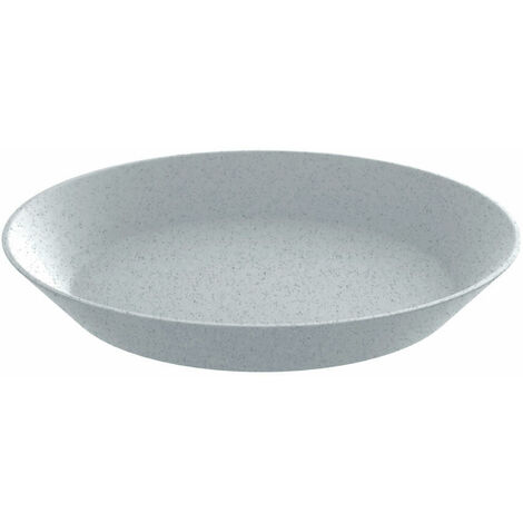 Koziol Tiefer Teller Connect, Suppenteller, Servierteller, Thermoplastischer Kunststoff, Organic Grey, 24 cm, 3143670