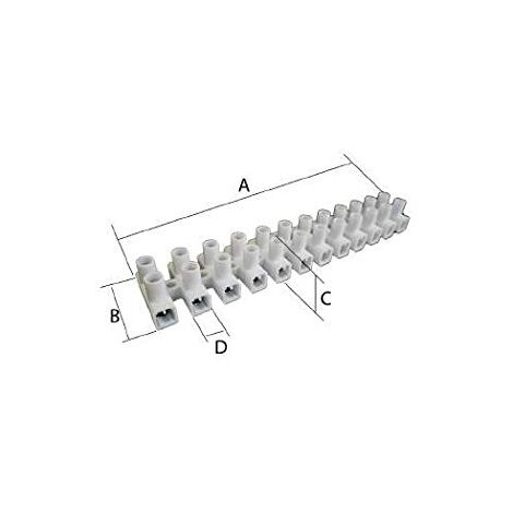 Kps 701150103 morsettiera in polipropilene, 16 mm², 10 sezione minimo imballaggi, 200 tenore, nero