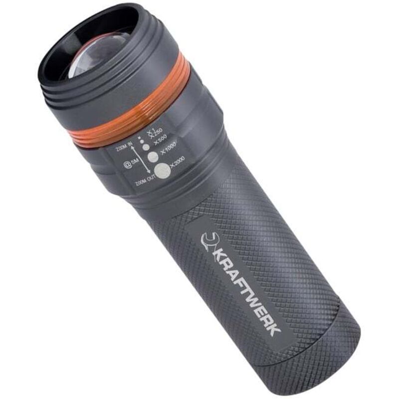 Lampe de poche led alu avec zoom
