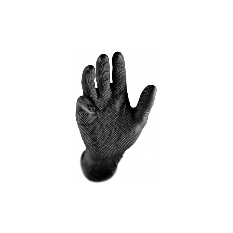 KRA805.001.002. Gants jetables en nitrile Grippaz noirs kraft taille l 50pcs