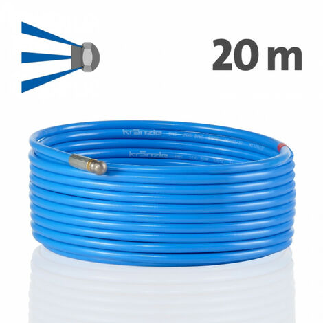 Kränzle – Déboucheur flexible 20 m pour nettoyeur haute pression – Élimine obstructions – Raccord enfichable D12 – Pression max 200 bar