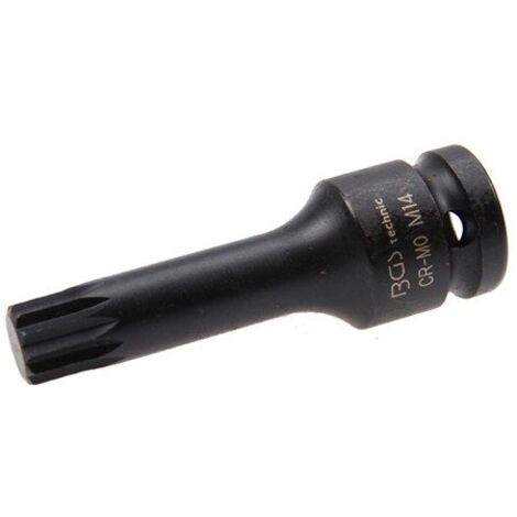 Kraft-Bit-Einsatz  Länge 78 mm  Antrieb Innenvierkant 12,5 mm (1/2")  Innenvielzahn (für XZN) M14