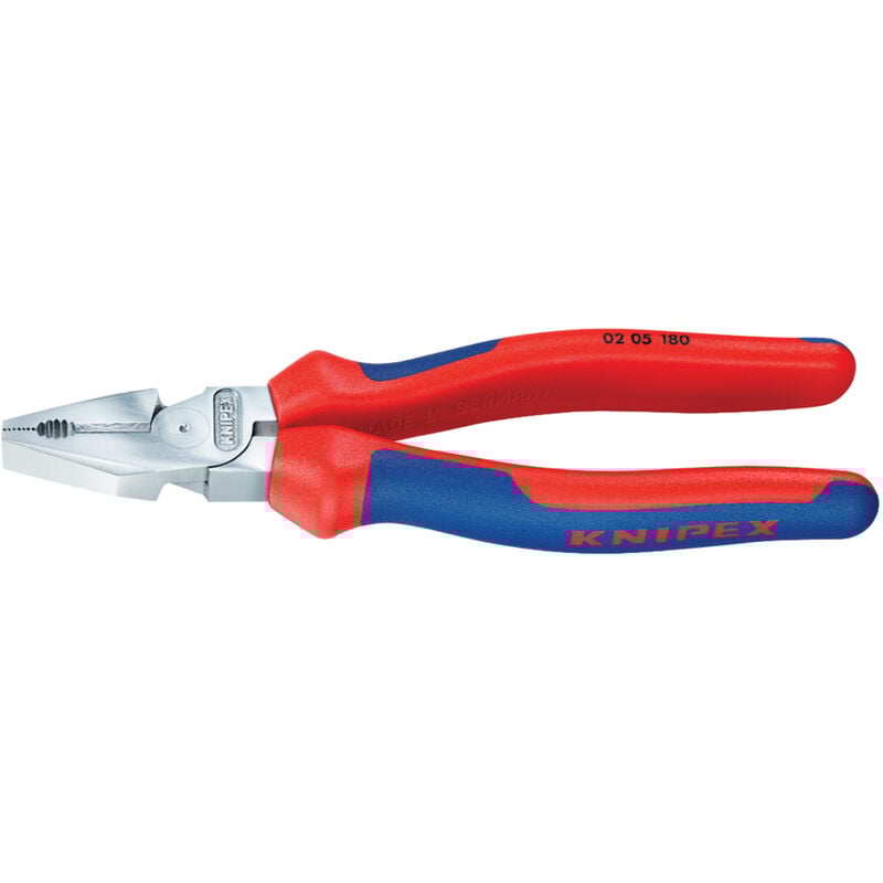 Image of 02 05 180 Kraft-Kombizange mit Mehrko.-Hülle verchromt 180 mm - Knipex
