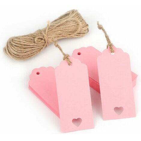 300pcs Heart Shaped Paper Tags Hanging Craft Tags Valentines Day Gift Tags Blank Paper Tags