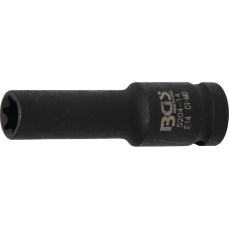 Kraft-Steckschlüssel-Einsatz E-Profil, tief  Antrieb Innenvierkant 12,5 mm (1/2")  SW E14