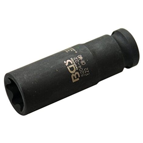 Kraft-Steckschlüssel-Einsatz E-Profil, tief  Antrieb Innenvierkant 12,5 mm (1/2")  SW E22