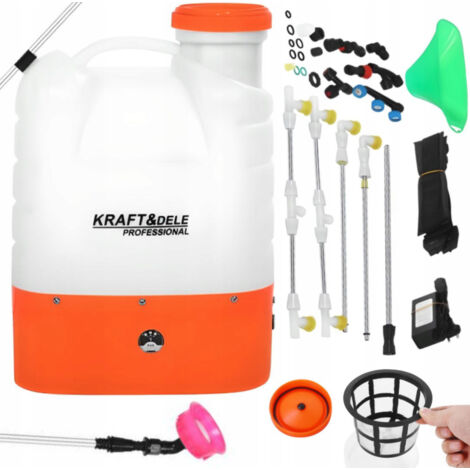 KRAFT&DELE Akku Sprühgerät Drucksprüher Pflanzensprüher Rückensprüher Gartensprüher Gartenspritze 16L 12V 8Ah Satz Düsen