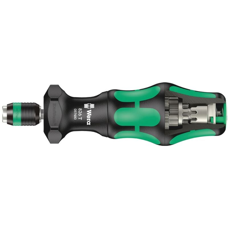 Image of 826 t Kraftform Turbo Bits-Handhalter mit Rapidaptor Schnellwechselfutter, 1/4 x 146 mm - Wera