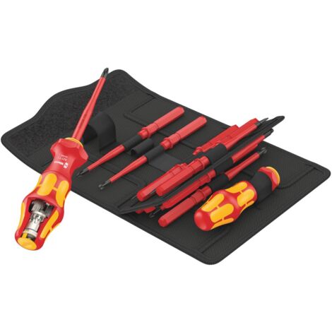 Wera 827 T i Kraftform Turbo VDE Bits-Handhalter Wechselklingen Set 1, 16 teilig