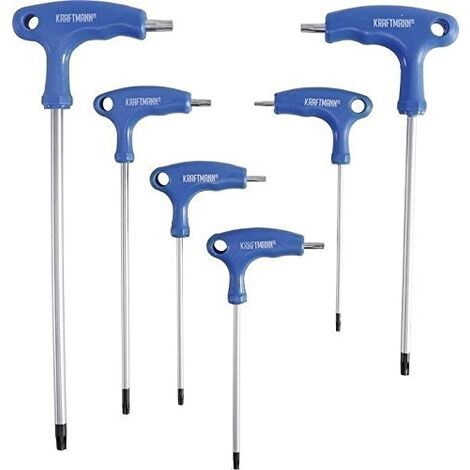 CLES TORX EXTRA LONGUES POIGNEE en T JEU DE 6 CLES T10 A T40