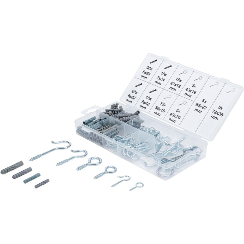 Assortimento viti con occhielli e tasselli 125 pz