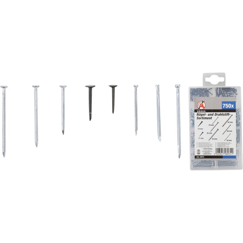 Kraftmann fil ongles et ongles assortiment, 750 pièces 8074