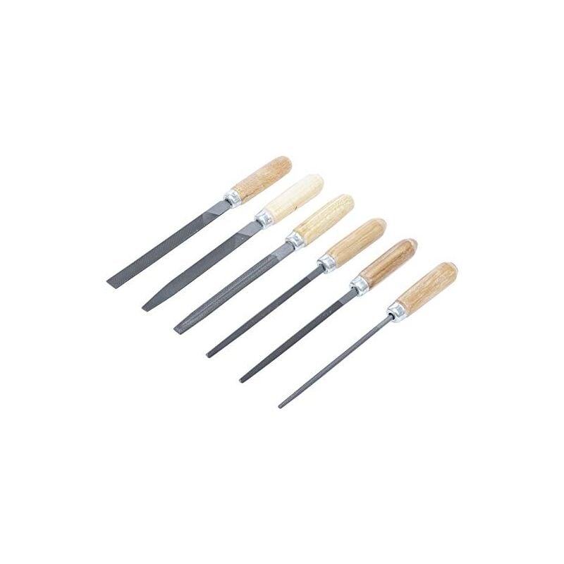 Kraftmann km 50204 lot de 6 limes à clés avec manche en bois 100 mm