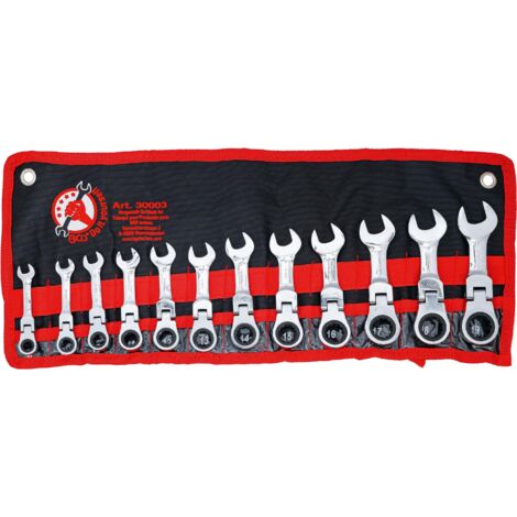 Kraftmann Set di chiavi combinate a cricchetto 12 pezzi