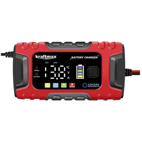 kraftmax Chargeur 12 V, 24 V Courant de charge (max.) 10 A