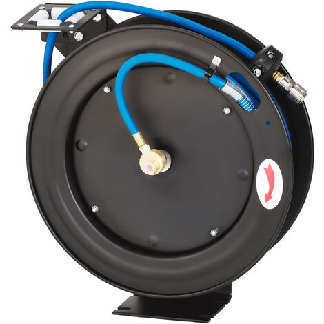 KRAFTPLUS K.985-8415 Enrouleur à tambour automatique de tuyau 1/4 - 15 m - à air comprimé - Dévidoir de flexible auto-rétractable