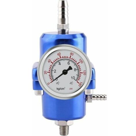 Kraftstoffdruckregler, Kraftstoffdruckregler-Messschlauchsatz 0-140 psi einstellbar (blau) FLITI