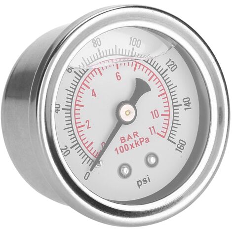 Kraftstoffdruckregler-Manometer – Flüssigkeitsgefülltes Manometer 0–160 PSI/bar