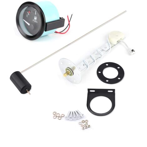 Kraftstoffstandsanzeige,52 mm Universalauto Kraftstoffstandsanzeige Schwarze LED Schale LED Digital E-1/2-F-Entfernungsmesser mit Kraftstoffsensor oder 12-V-4/6/8-Zylinder-Benzinwagen Autoinstrumenten