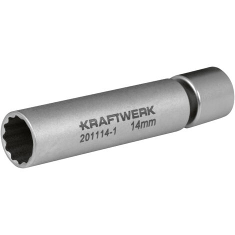 Kraftwerk 3/8" Zündkerzen-Stecknuss 14 mm mit Gel.