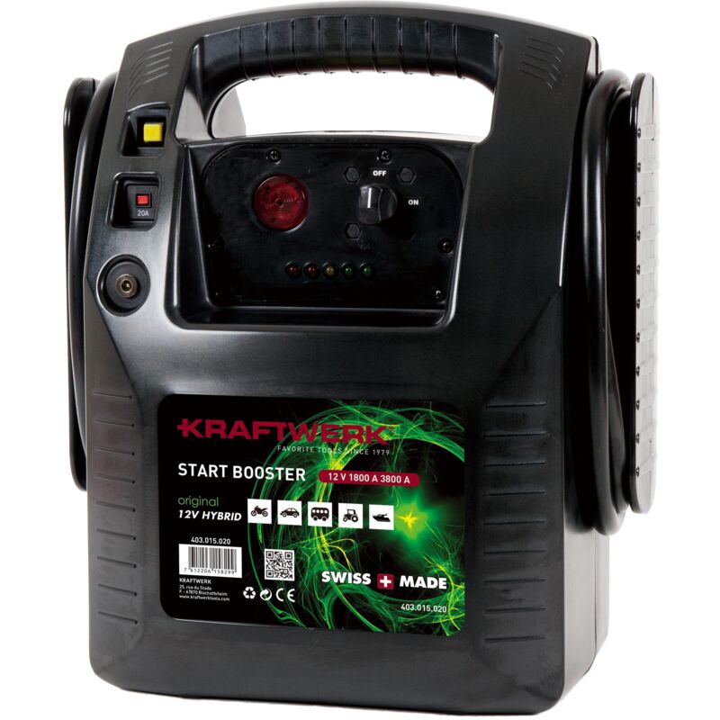 Booster de démarrage 12V 1800A 3800A 20AH Booster et condensateur 403.015.020 - Kraftwerk
