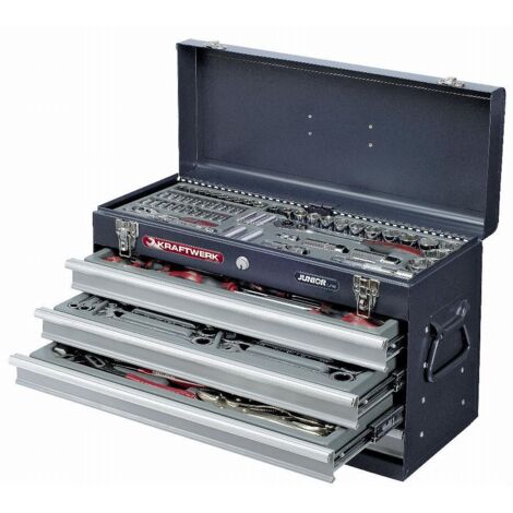 Kraftwerk – Coffret multi-outils 100 pièces – Outils variés pour travaux de précision – Dimensions 533x340x219mm – Système de verrouillage central