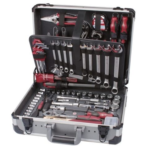 Kraftwerk – Coffret multi-outils 158 pièces – Outils pour automobile et bâtiment – Dimensions 455x340x160mm – Poids 14kg – Raccords inclus