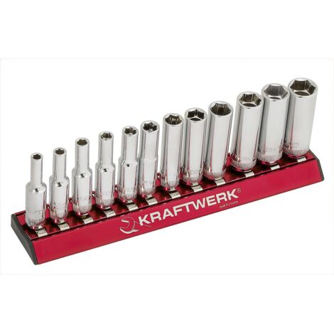 Kraftwerk Jeu de douilles longues MagAlu 1/4" 12 pièces