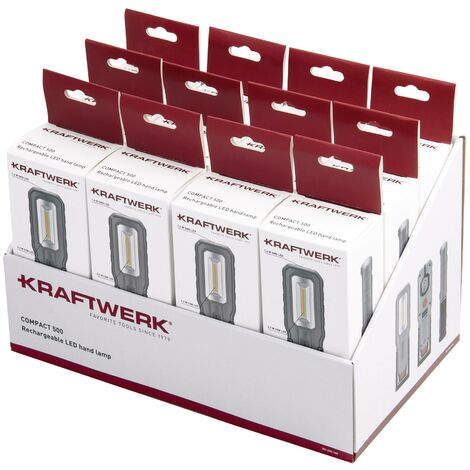 Kraftwerk LED Handlampe COMPACT 500, wiederaufladbar Display 12 teilig