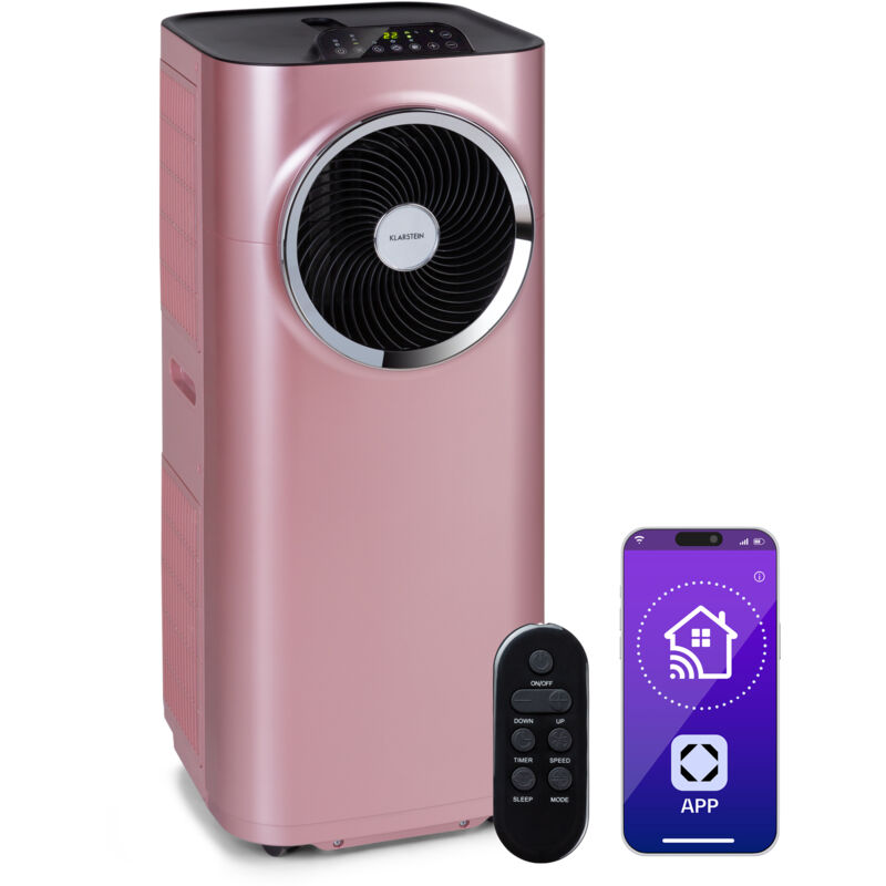 Klarstein - Climatiseur Mobile Silencieux, Smart Climatisation Portable 5 en 1, Mini Clim, Purificateur et Elimination Odeurs, Déshumidificateur