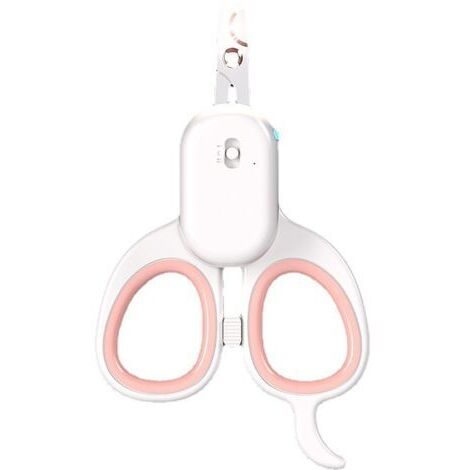 Krallenschere für Katzen, multifunktionale profesional de corte para cachorros y animales pequeños, de acero inoxidable, con iluminación LED de alta calidad y luz UV (rosa).