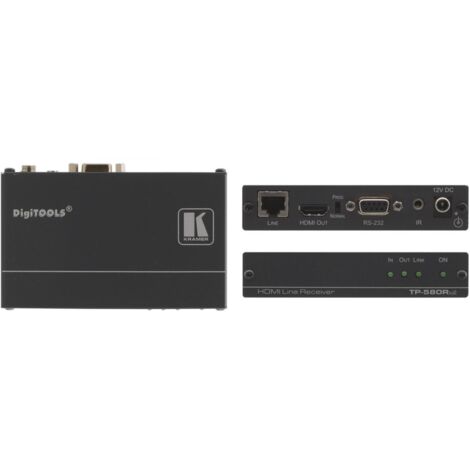 Kramer hdbaset twisted pair receiver range extender per segnali bidirezionali hdmi, rs-232 e