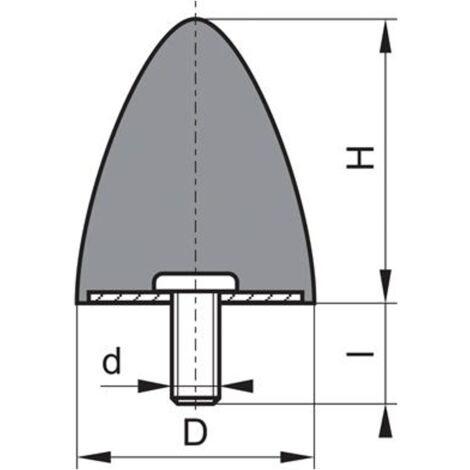 Kran Gummi Puffer 1 Gewindebolzen D160 H131 M16x44 NR70