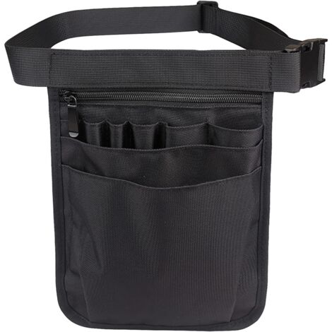 Krankenschwestertasche, multifunktionale Werkzeugtasche, Gürtel, Werkzeugtasche, Werkzeughalter, Schwarz, Aufbewahrungstasche für Krankenschwesterzubehör mit verstellbarem Gürtel für Krankenschwestern