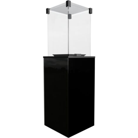 KRATKI Gaskamin PATIO Glas Schwarz Manuell Gasheizgerät Wärmelampe Gartenkamin 4-8,2 kW