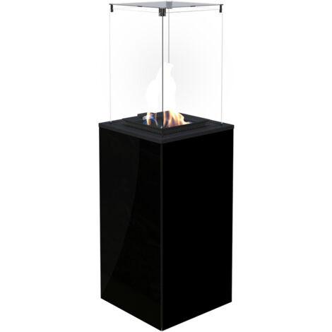 KRATKI Gaskamin PATIO MINI Glas Schwarz Manuell Gasheizgerät 4-8,2 kW