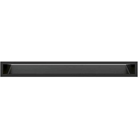 KRATKI griglia di ventilazione AIR  Griglia aria calda 9 x 80 cm  Nero  Griglia di scarico per ventilazione camino  Presa d'aria con un angolo di 45 gradi  resistente al surriscaldamento