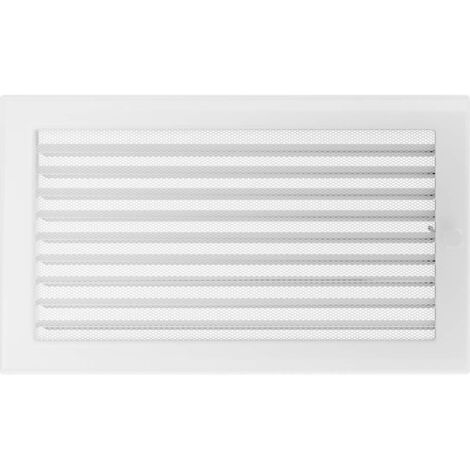 KRATKI griglia di ventilazione griglia per camino 22 cm x 37 cm bianca con tende