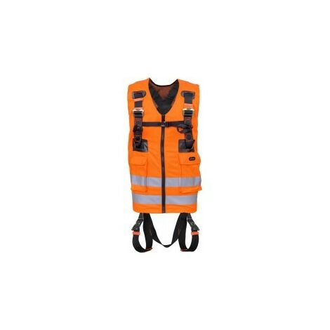 KRATOS SAFETY - Harnais sécurité anti-chute gilet haute visibilité orange