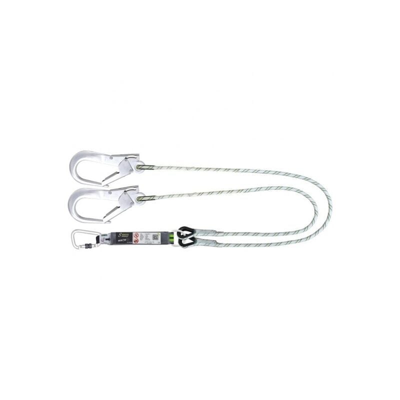 Longe fourche en corde tressée avec absorbeur d'énergie et connecteurs aluminium, lg. 1,50 m - Kratos Safety