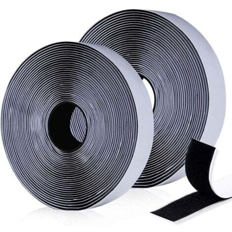 Kratzaufkleber, selbstklebende Klettstreifen, 10 m x 20 mm, Klebebänder, Streifenband, Kratzhaken, Schlaufe, selbstklebend für Fotorahmen, Installation, Heimwerken, Fenster-Moskitonetz..DEB