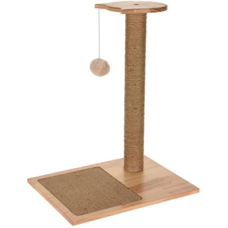 Kratzbaum auf Ständer mit Ball 40x30x50 cm Pets Collection - Braun