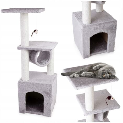 Kratzbaum - Katzenkratzbaum - Katzenpfosten - 30x30x95cm - grau