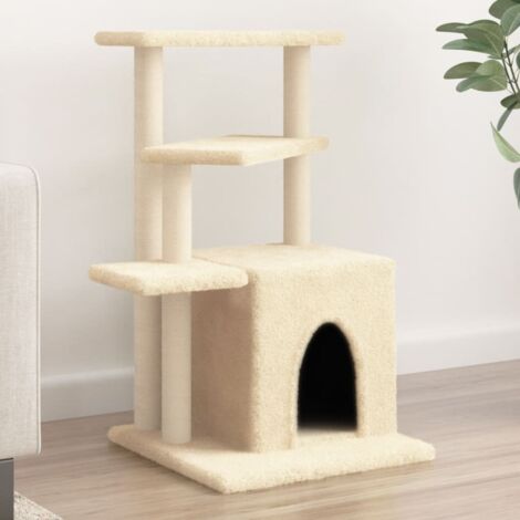 Kratzbaum mit Sisal-Kratzflächen Creme 83,5 cm