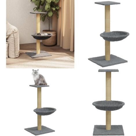 Kratzbaum mit Sisal-Kratzsäule Hellgrau 74 cm - Katzen Kratzbaum - Kratzbaum Sisal - Katzenkletterbaum - Katzenhaus - Spielplatz Für Katzen - Home & Living
