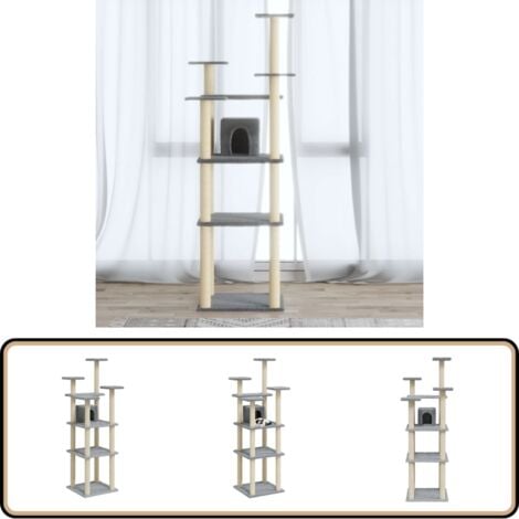 Kratzbaum mit Sisal-Kratzsäulen Hellgrau 171 cm - Kratzbaum - Katzenbaum - Kratzpfote - Katzenmöbel - Sisalkratzbaum
