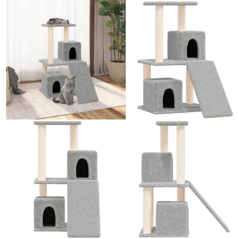 Kratzbaum mit Sisal-Kratzsäulen Hellgrau 82 cm - Katzenkratzbaum - Kratzbaum Sisal - Katzenmöbel - Katzenschlafplatz - Katzenkletterbaum - Home & Living