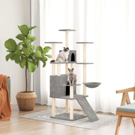 Kratzbaum mit Sisal-Kratzstellen Hellgrau 154 cm