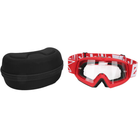 Kratzfeste, transparente Motocross-Brille für Kinder, Jugendliche und Erwachsene – Modell 8060, roter Rahmen